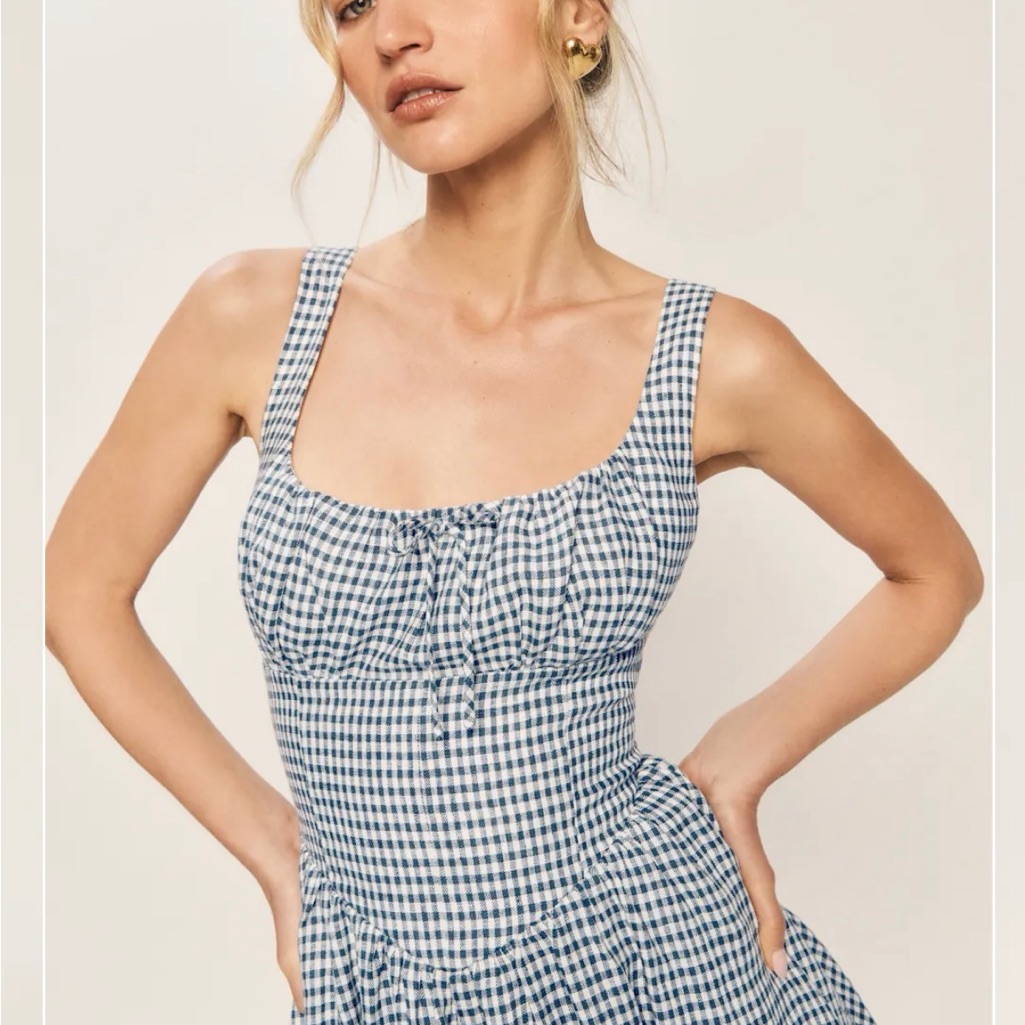 Reformation Gingham Midi Dress